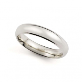 18k White Gold Court Shape Wedding Band 4mm